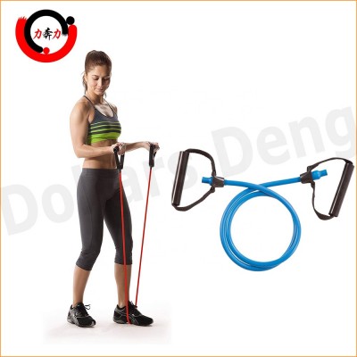 Natural Latex Resistance Tube Bands with Foam Handle for Home Gym